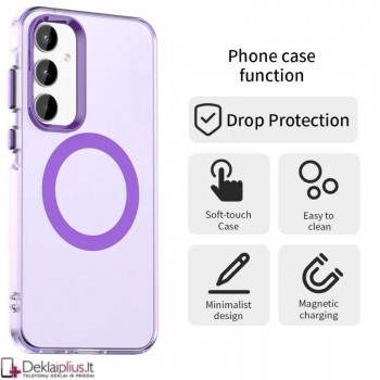 Smūgiams atsparus dėklas su magsafe - violetinis (Samsung A55 5G) Smūgiams atsparus dėklas su magsafe - violetinis (Samsung A55 5G)